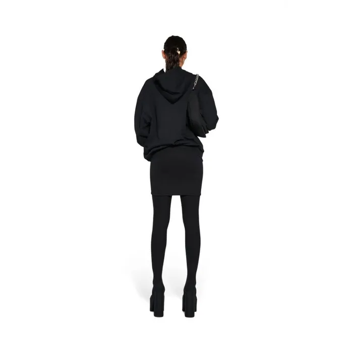 WomenMen Sweatshirts and Hoodies Balenciaga Outside Loop Zipup Hoodie Small Fit In Black Faded