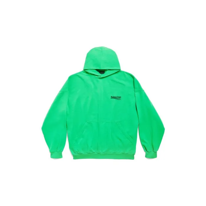 WomenMen Sweatshirts and Hoodies Balenciaga Political Campaign Hoodie Oversized In Greenblackblue