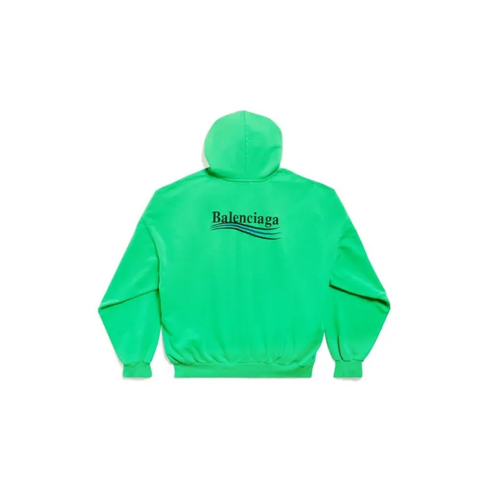 WomenMen Sweatshirts and Hoodies Balenciaga Political Campaign Hoodie Oversized In Greenblackblue