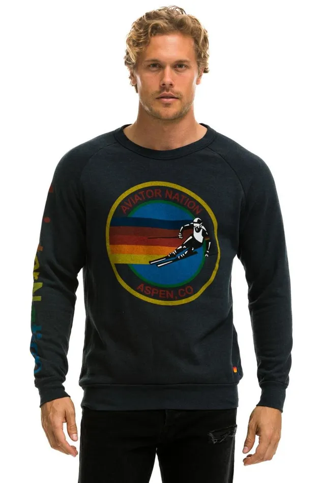 WomenMen Sweatshirts Aviator Nation Aspen Crew Sweatshirt 8211 Charcoal
