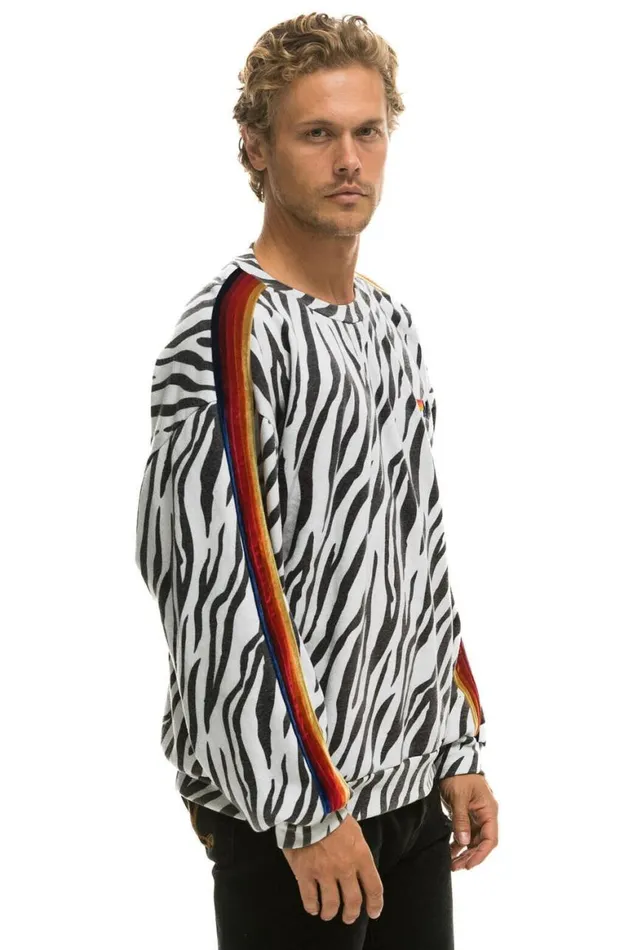 WomenMen Sweatshirts Aviator Nation Classic Relaxed Fit Crew Sweatshirt 8211 Zebra