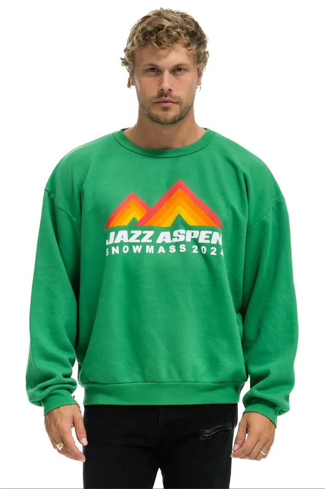 WomenMen Sweatshirts Aviator Nation Jazz Aspen Snowmass 2024 Crew Sweatshirt Relaxed 8211 Kelly Green WomenMen Sweatshirts Aviator Nation Jazz Aspen Snowmass 2024 Crew Sweatshirt Relaxed 8211 Kelly Green