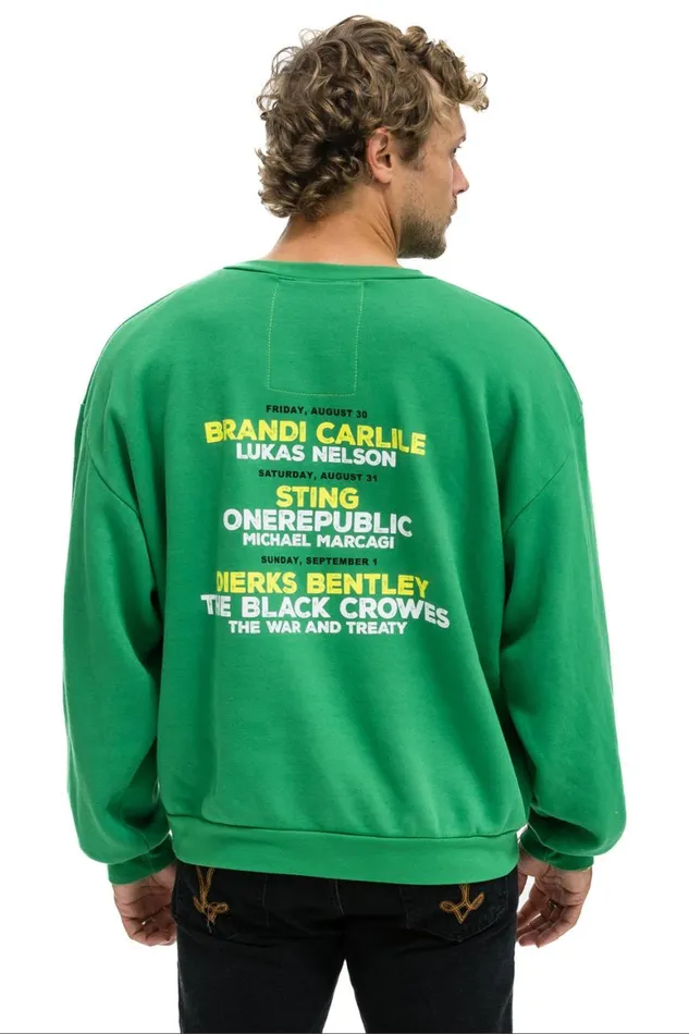 WomenMen Sweatshirts Aviator Nation Jazz Aspen Snowmass 2024 Crew Sweatshirt Relaxed 8211 Kelly Green