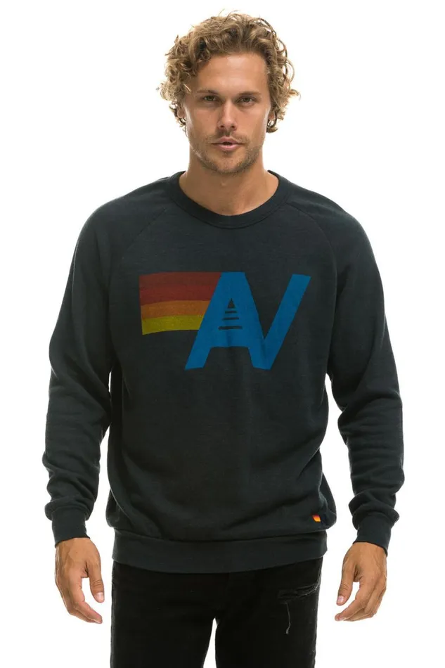 WomenMen Sweatshirts Aviator Nation Logo Sweatshirt 8211 Charcoal