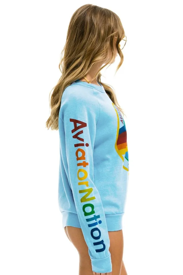 WomenMen Sweatshirts Aviator Nation New York City Crew Sweatshirt 8211 Sky