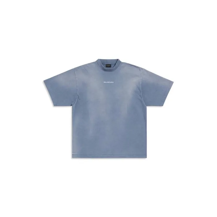 WomenMen Tshirts Balenciaga Balenciaga Back Tshirt Medium Fit In Bluewhite