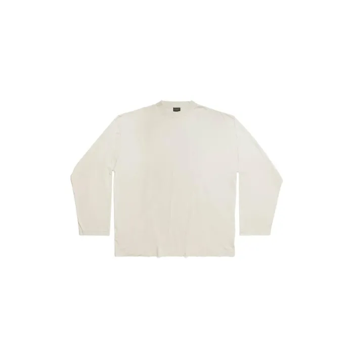 WomenMen Tshirts Balenciaga Balenciaga Long Sleeve Tshirt Oversized In Off White