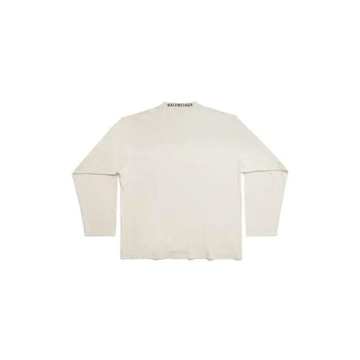 WomenMen Tshirts Balenciaga Balenciaga Long Sleeve Tshirt Oversized In Off White
