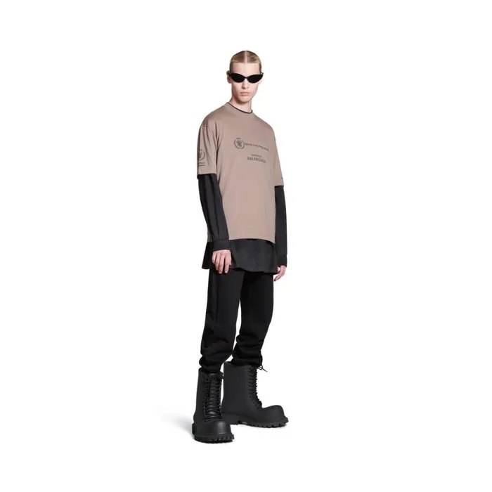 WomenMen Tshirts Balenciaga Wfp Tshirt Medium Fit In Beige