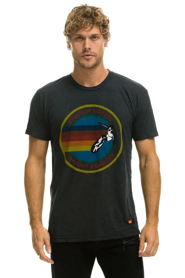 WomenMen Tees Aviator Nation Haight Ashbury Tee 8211 Charcoal