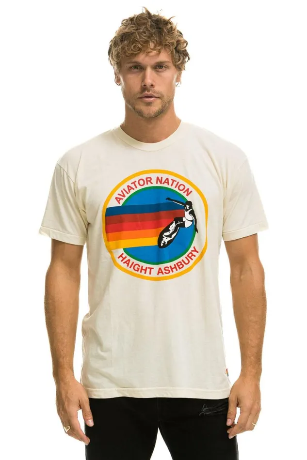 WomenMen Tees Aviator Nation Haight Ashbury Tee 8211 Vintage White
