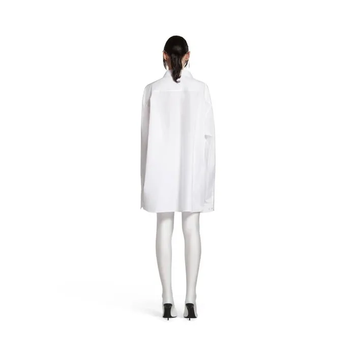 WomenMen Tops and Shirts Balenciaga Balenciaga Dropped Neckline Shirt Oversized In Whiteblack