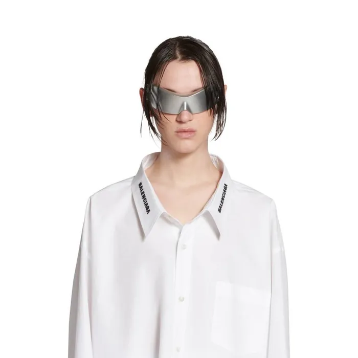WomenMen Tops and Shirts Balenciaga Balenciaga Dropped Neckline Shirt Oversized In Whiteblack