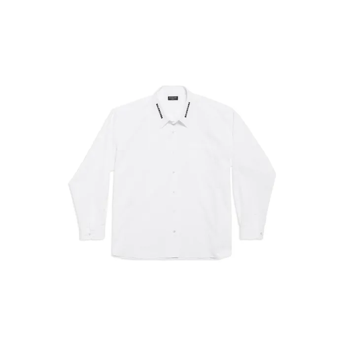 WomenMen Tops and Shirts Balenciaga Balenciaga Dropped Neckline Shirt Oversized In Whiteblack