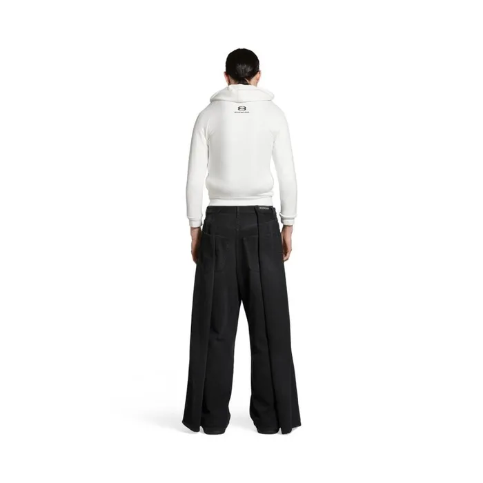 WomenMen Trousers Balenciaga Double Side Trousers In Black