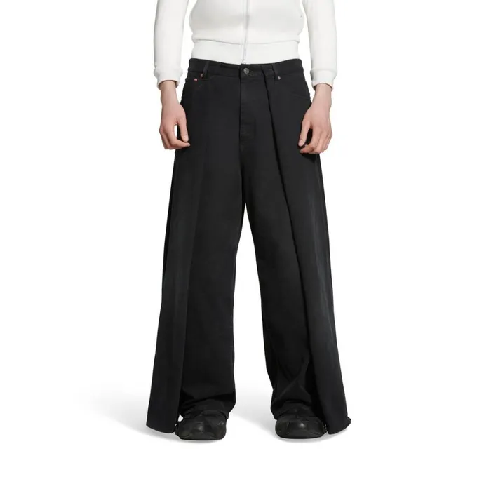 WomenMen Trousers Balenciaga Double Side Trousers In Black