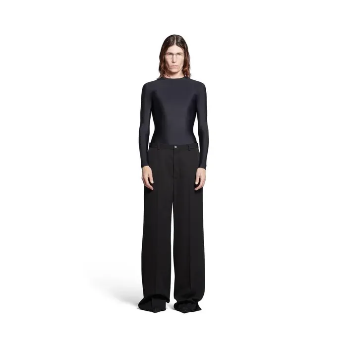WomenMen Trousers Balenciaga Regular Fit Tailored Trousers In Black