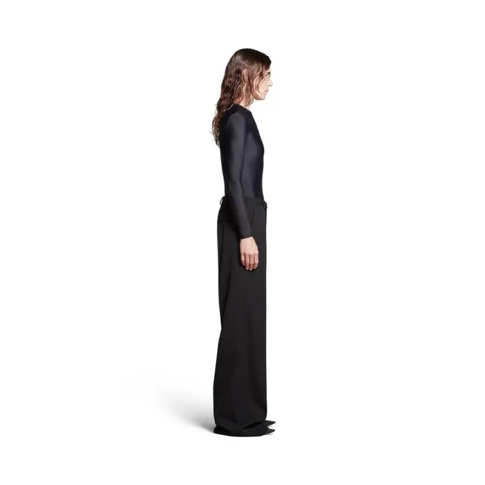 WomenMen Trousers Balenciaga Regular Fit Tailored Trousers In Black