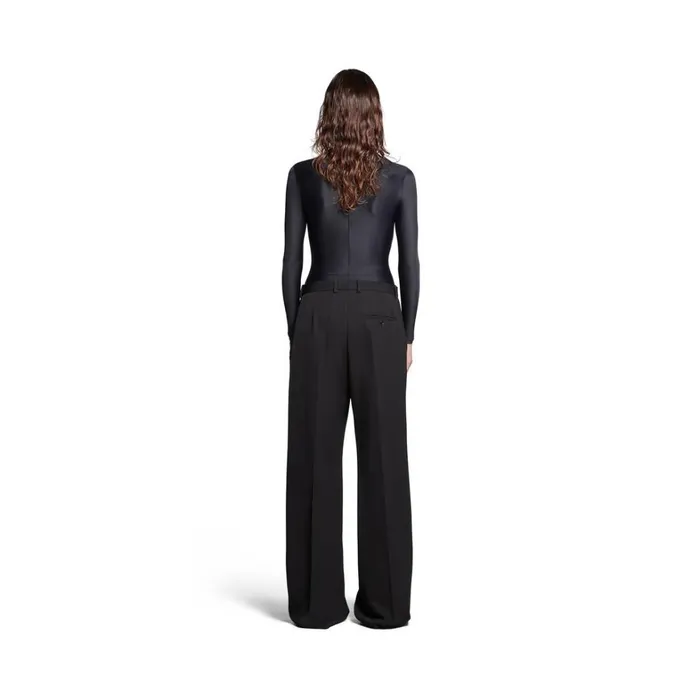 WomenMen Trousers Balenciaga Regular Fit Tailored Trousers In Black