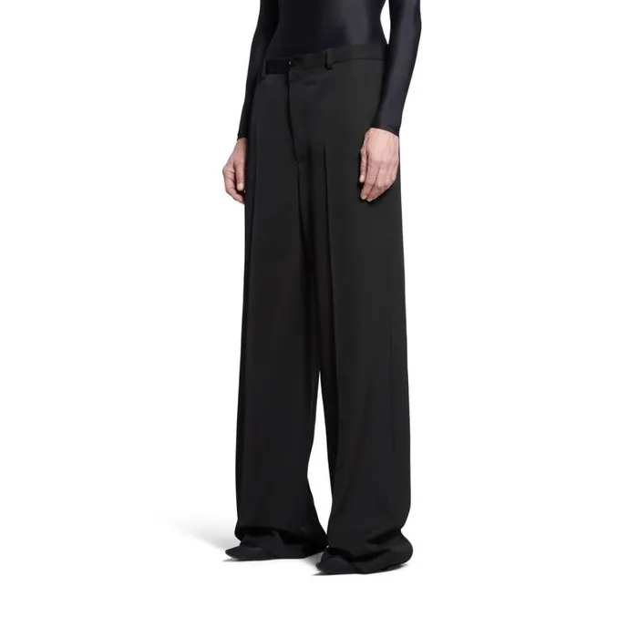 WomenMen Trousers Balenciaga Regular Fit Tailored Trousers In Black
