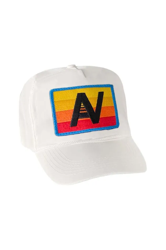 WomenMen Trucker Hats Aviator Nation Logo Rainbow 8211 Vintage Nylon Trucker Hat