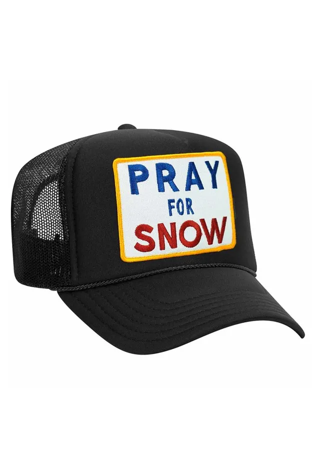 WomenMen Trucker Hats Aviator Nation Pray For Snow Vintage Trucker Hat