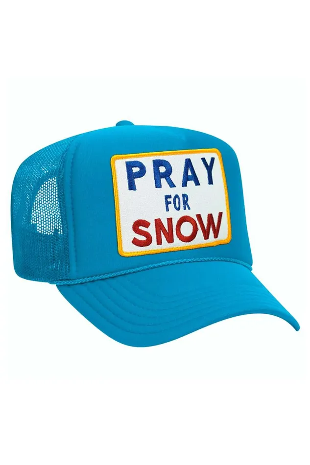 WomenMen Trucker Hats Aviator Nation Pray For Snow Vintage Trucker Hat