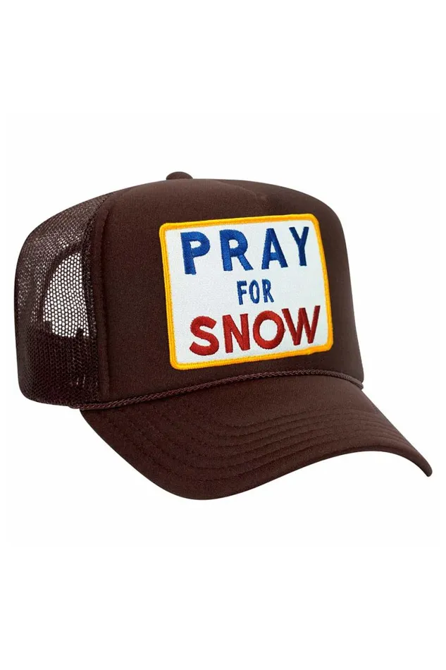 WomenMen Trucker Hats Aviator Nation Pray For Snow Vintage Trucker Hat