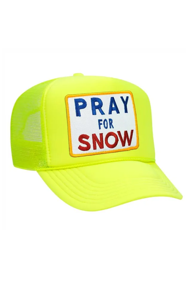 WomenMen Trucker Hats Aviator Nation Pray For Snow Vintage Trucker Hat