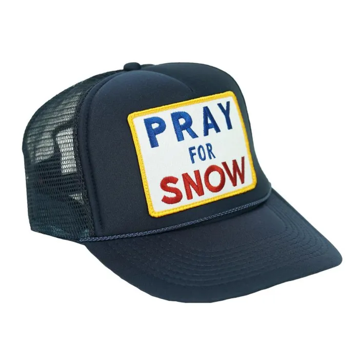 WomenMen Trucker Hats Aviator Nation Pray For Snow Vintage Trucker Hat