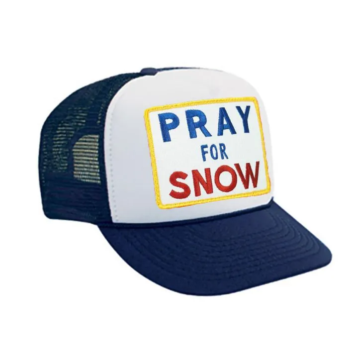 WomenMen Trucker Hats Aviator Nation Pray For Snow Vintage Trucker Hat