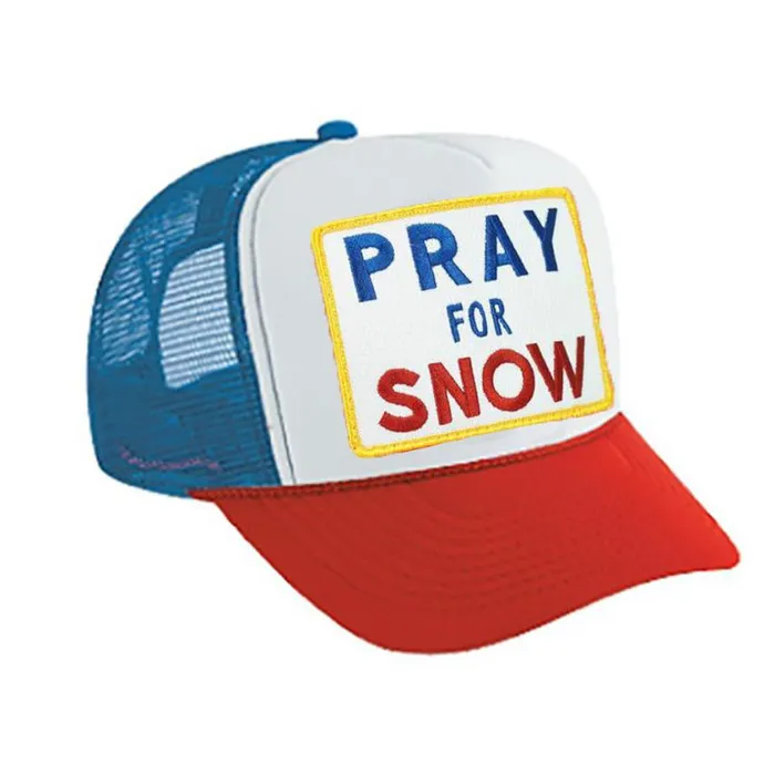 WomenMen Trucker Hats Aviator Nation Pray For Snow Vintage Trucker Hat