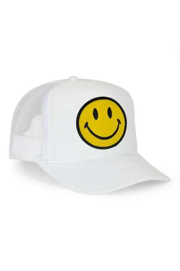 WomenMen Trucker Hats Aviator Nation Smiley Vintage Trucker Hat