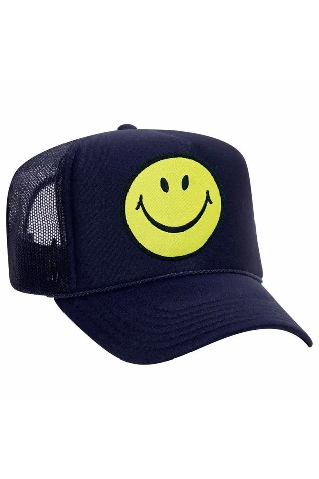 WomenMen Trucker Hats Aviator Nation Smiley Vintage Trucker Hat