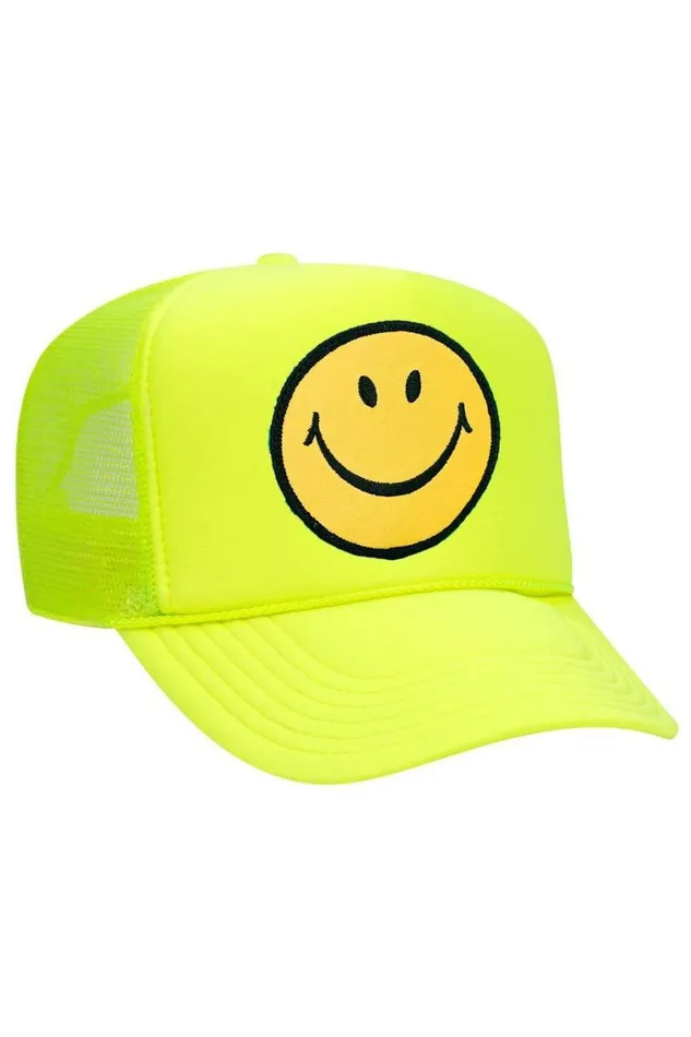 WomenMen Trucker Hats Aviator Nation Smiley Vintage Trucker Hat