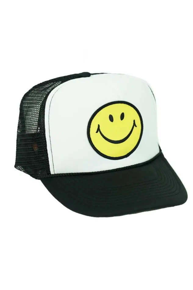 WomenMen Trucker Hats Aviator Nation Smiley Vintage Trucker Hat