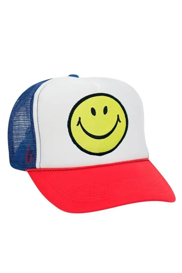 WomenMen Trucker Hats Aviator Nation Smiley Vintage Trucker Hat