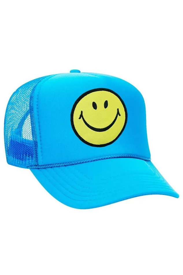 WomenMen Trucker Hats Aviator Nation Smiley Vintage Trucker Hat