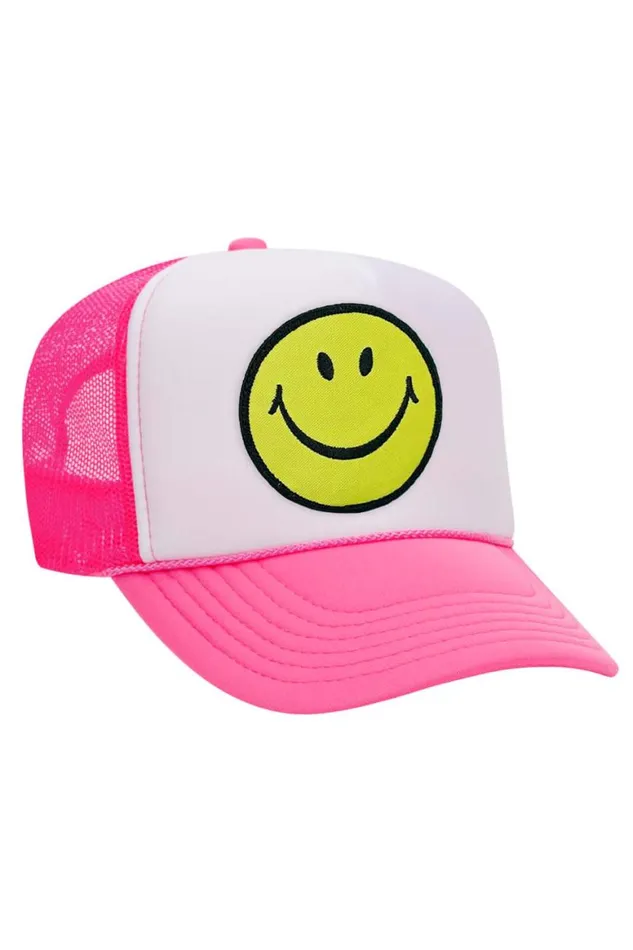 WomenMen Trucker Hats Aviator Nation Smiley Vintage Trucker Hat