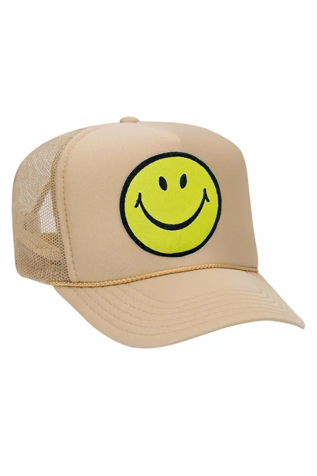 WomenMen Trucker Hats Aviator Nation Smiley Vintage Trucker Hat