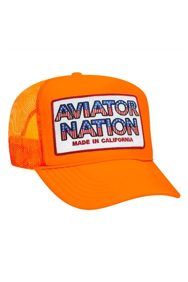 WomenMen Trucker Hats Aviator Nation Usa Patriotic Vintage Trucker Hat