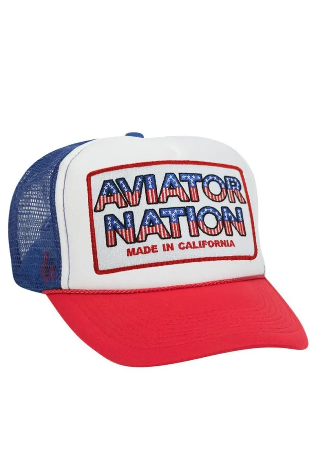 WomenMen Trucker Hats Aviator Nation Usa Patriotic Vintage Trucker Hat