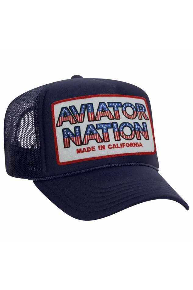 WomenMen Trucker Hats Aviator Nation Usa Patriotic Vintage Trucker Hat