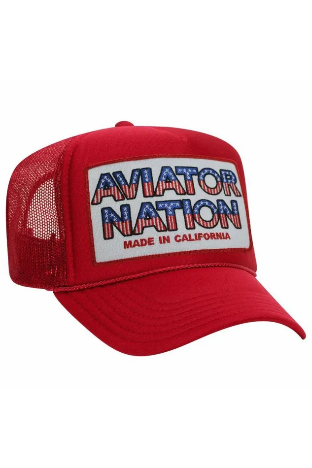 WomenMen Trucker Hats Aviator Nation Usa Patriotic Vintage Trucker Hat