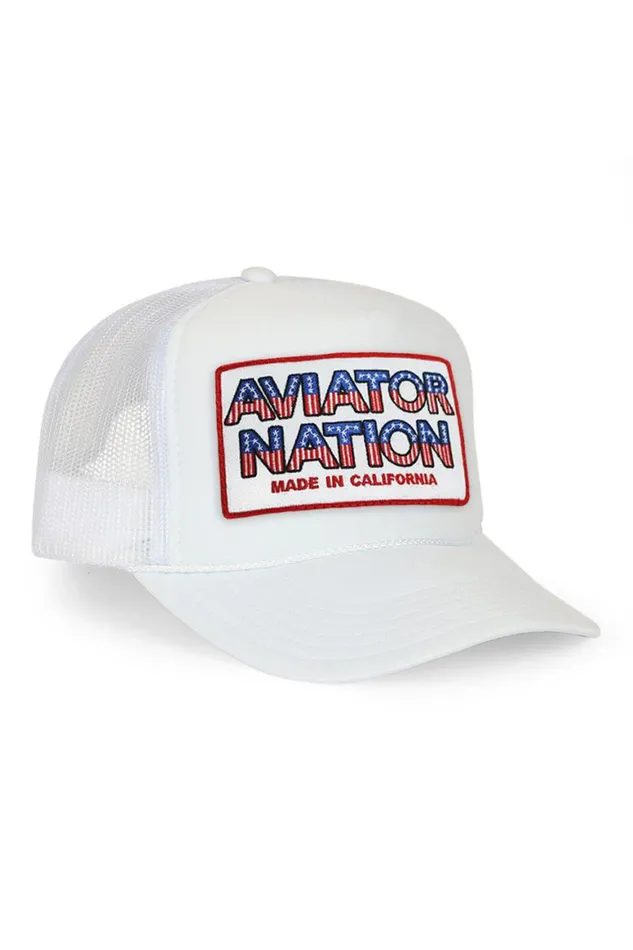 WomenMen Trucker Hats Aviator Nation Usa Patriotic Vintage Trucker Hat