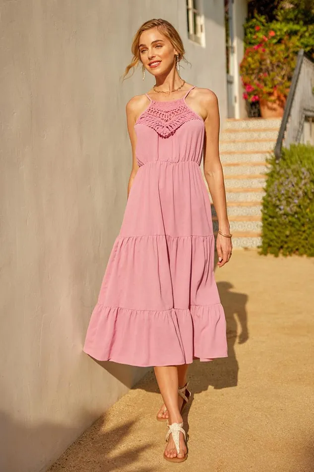 Women Midi Dresses Cupshe Corong Corong Sleeveless Lace Trims Thin Straps AShape Dress Pink Women Midi Dresses Cupshe Corong Corong Sleeveless Lace Trims Thin Straps AShape Dress Pink