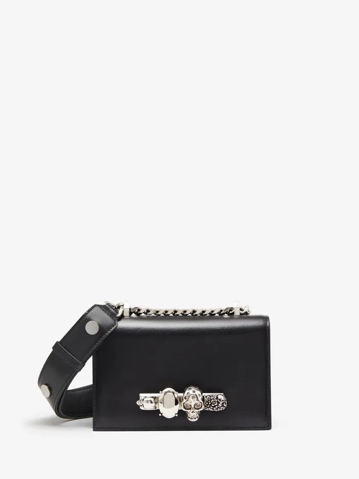 Women Mini Bags Alexander McQueen The Biker Mini Jewelled Satchel Black