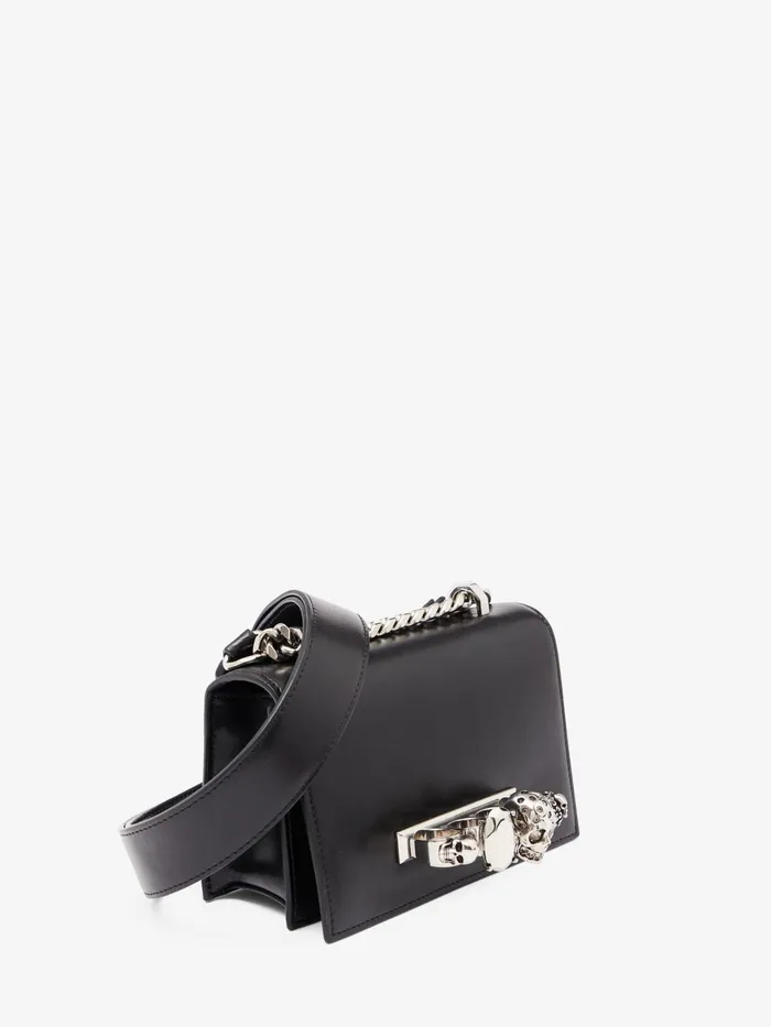 Women Mini Bags Alexander McQueen The Biker Mini Jewelled Satchel Black