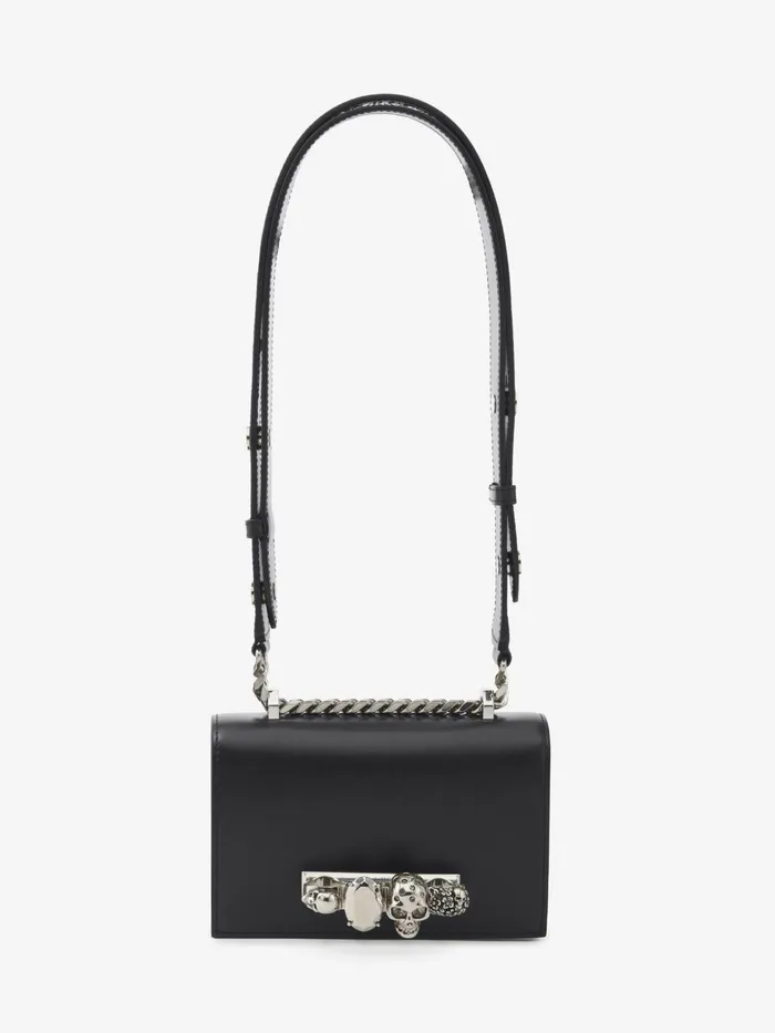 Women Mini Bags Alexander McQueen The Biker Mini Jewelled Satchel Black