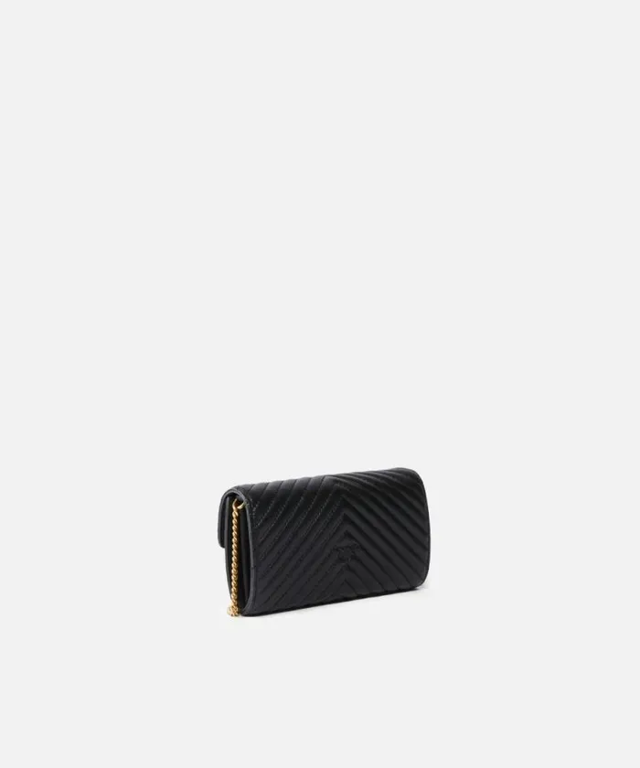Women Mini Bags Pinko Love Bag One Wallet Chevron Blackantique Gold Women Mini Bags Pinko Love Bag One Wallet Chevron Blackantique Gold